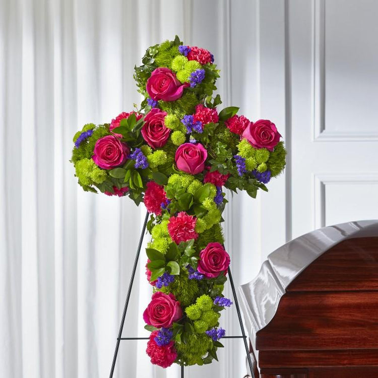 The Tribute Rose Floral Cross