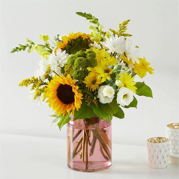 Hello Sunshine Bouquet - Blush Vase