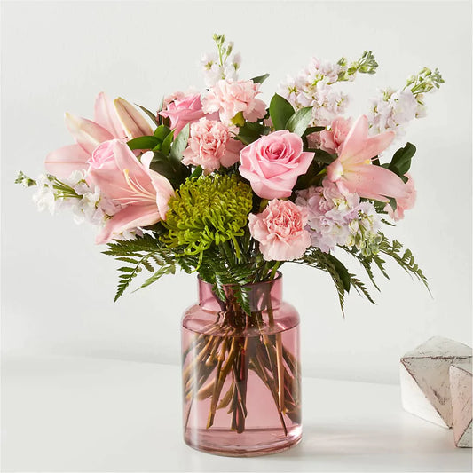 Pretty in Pink Bouquet - Blush Vase